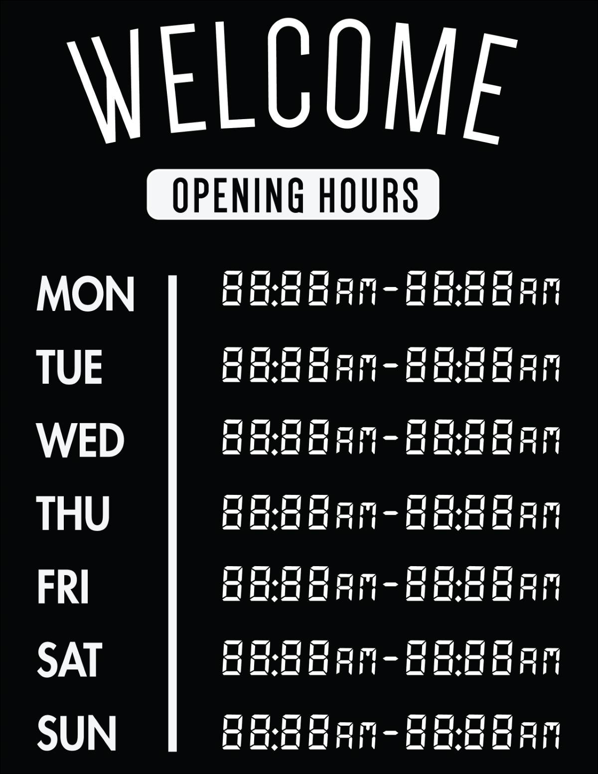 50 free business hours of operation sign templates | customize & print